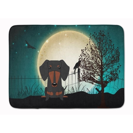 Carolines Treasures Halloween Scary Dachshund Black and Tan Machine Washable Memory Foam Mat BB2322RUG